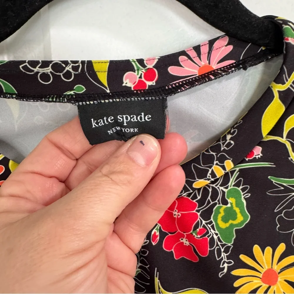 Kate Spade Rooftop Garden Cropped Long Sleeve Rash Guard Top & Bikini Bottom M - Picture 3 of 11